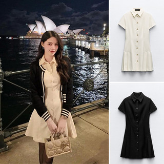 Za 24 Mùa Xuân Phong Cách Mới Nút Trang Trí Đầm Ngắn Tay Mỏng2674870 2674620 2674507