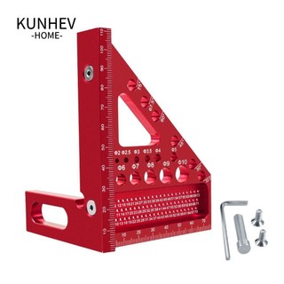 KUNHEV tam giác KUNHEV, Dụng cụ đo nhôm Vuông chế biến gỗ, Thước đo góc vuông chống mài mòn chuyên nghiệp