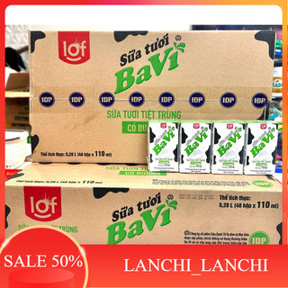 Thùng 48 hộp ba vì sữa tươi có đường 110ml
