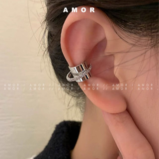 Kẹp xương tai có thiết kế thích hợp, bông tai cao cấp kim cương lấp lánh dành cho nữ