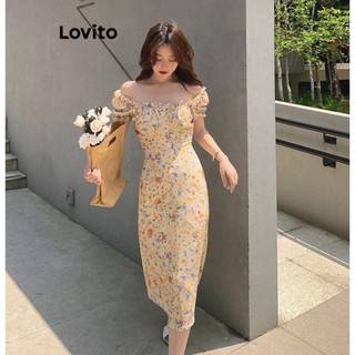 Đầm Lovito họa tiết hoa nhí phong cách thường ngày cho nữ LNE54539