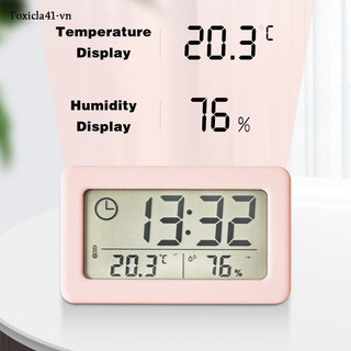 DayDayTo Colorful Nordic Style Clock Children Room Digital Clock Thermometer Hygrometer Display Simple Fashion Portable Clock Digital VN