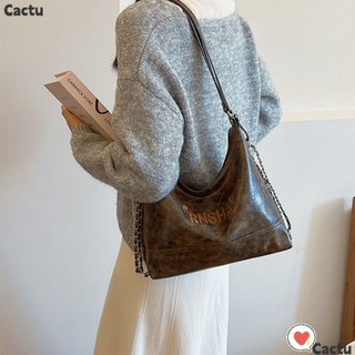 Túi đeo nách vai đơn CACTU, Túi đeo chéo dây chuyền thời trang bằng da PU, Túi đeo vai đeo chéo chất lượng cao