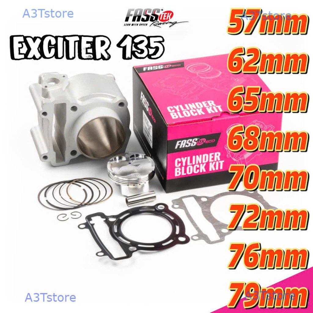 Bộ nòng kiếng lòng PHỔ THÔNG Fasstek Racing  trái nén 57,62,65,68,72,74,76,78.80 Exciter EX135 EX150