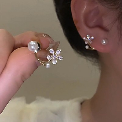 Pinkdudu Bông tai hoa Pháp thanh lịch Tính khí chất lượng cao Bông tai nhẹ sang trọng PD1963