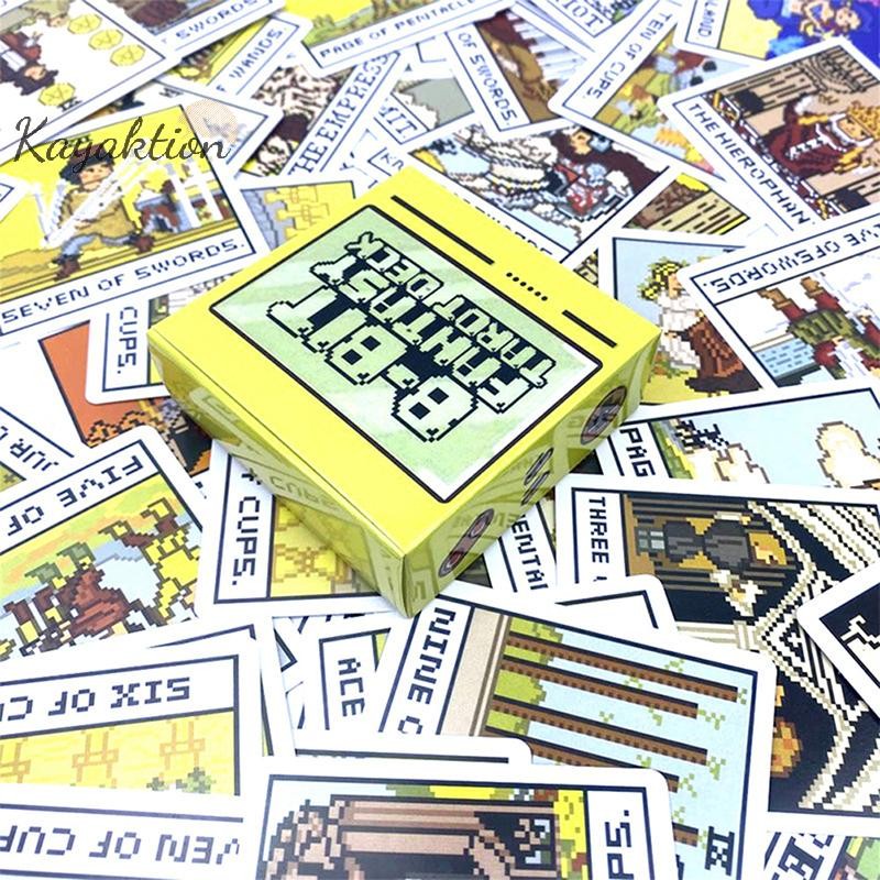 Kayaktion 1 Hộp 8 Bit Giả Tưởng Tarot Bộ Bài Tiên Tri Bói Toán Gia Đình Đảng Ban May Mắn Kể Trò Chơi