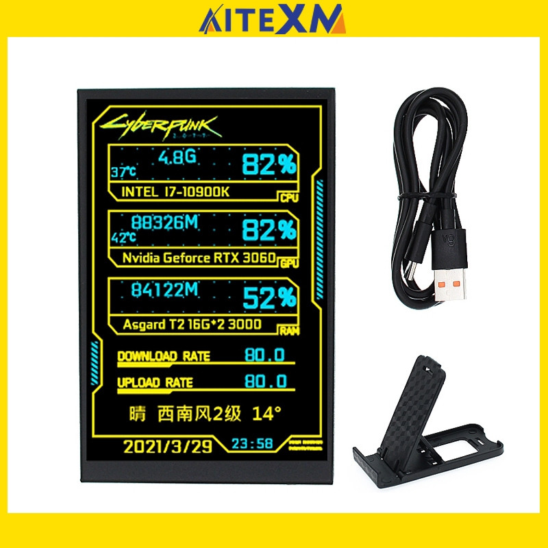 Màn hình thứ cấp 3,5 Inch IPS Type C cho máy tính CPU GPU RAM HDD Hiển thị 320 * 480 Màn hình LCD US
