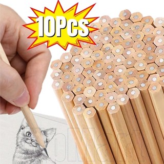 10 Chiếc Bút Chì Lục Giác Bằng Gỗ - Chuyên Nghiệp, Không Độc Hại - Bút Chì Đổ Than Chì - Văn Phòng Phẩm Viết Trường Học - Bút Chì Đen HB - Bút Thực Hành Phác Thảo - Bút Vẽ Trẻ Em