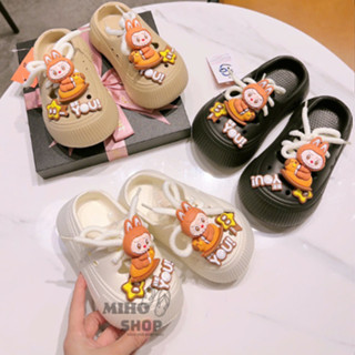Dép sục cột dây dáng thể thao Labubu mềm êm chân siêu hot cho bé trai bé gái