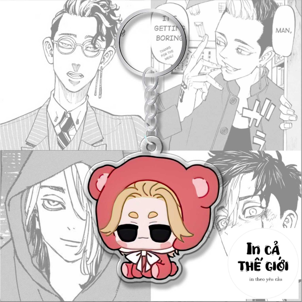 Móc khóa Tokyo Revengers Chibi Gấu bông dễ thương nhân vật Mikey Izana Ran Rindou