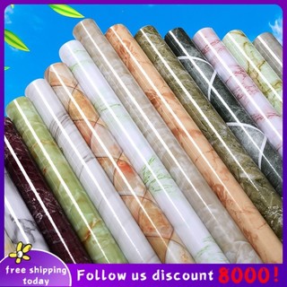 Se7ven✨Marbled wallpaper thick wall stickers waterproof oil-proof wallpaper self-adhesive kitchen wallpaper dining table stove cabinet door renovation stickers tiles