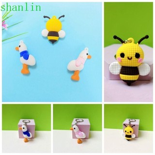 Móc khóa ong SHANLIN, Móc khóa silicon hình con ong nhỏ hình con ong mềm, Móc khóa tinh tế Hoạt hình vui nhộn Cá tính ong mềm Silicone mặt dây chuyền cặp đôi