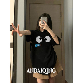 ANBAIQING áo phông áo thun nữ croptop baby tee Phong cách INS Xu hướng Thời trang WCS2440FHR 15Z240413