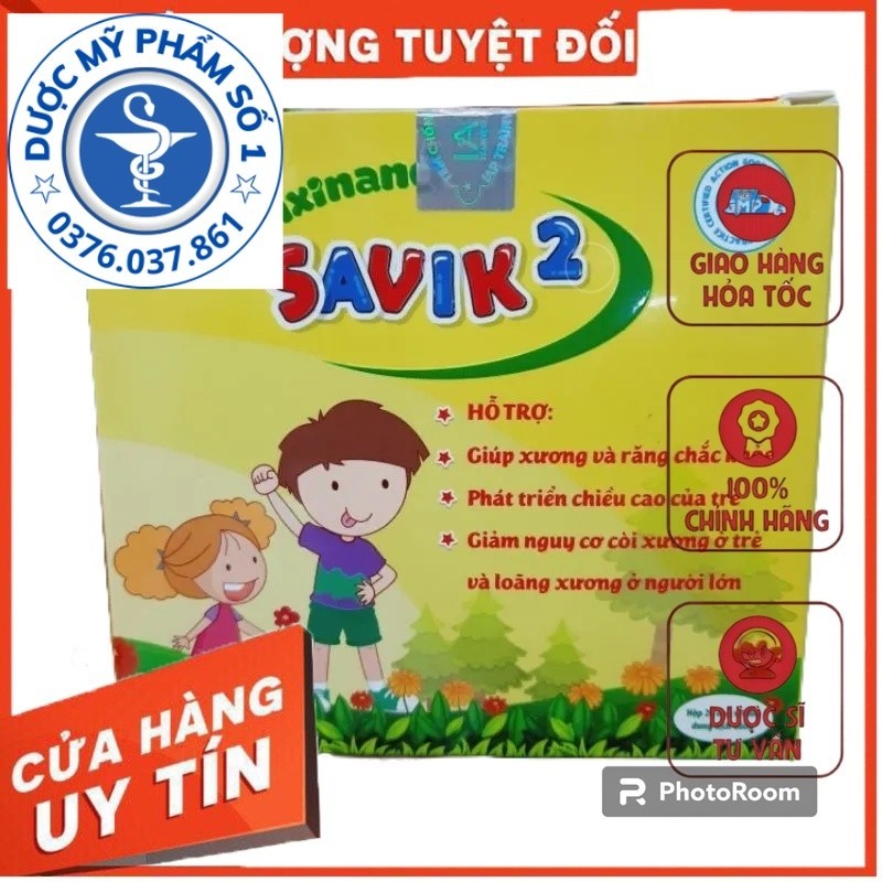 ✅[CAM KẾT CHÍNH HÃNG] Siro giúp xương, răng chắc khỏe Canxi nano SAVIK² - SAVIK2 - SAVI K2 - Hộp 20 ống