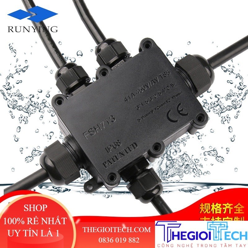 HỘP NỐI CHỐNG NƯỚC 5 NGẢ NGOÀI TRỜI IP68 FSH713-5 - FSH713-5(12-14mm)