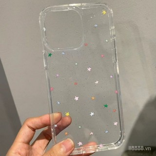 Ốp Điện Thoại Thích Hợp Cho iPhone Long Lanh 15 / 14 / 13promax Ngôi Sao Màu Nhỏ 12 / 11pro Mềm xr / xsmax Phong Cách Mới 7plus / 8 Nữ Chống Sốc Lỗ Lớn Bao Gồm Tất Cả Vỏ Bảo Vệ 3WCK