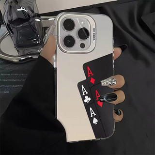 Ốp Điện Thoại Poker Đen Hợp Thời Trang Tương Thích Cho IPhone 15 13 11 14 12 Pro MAX 7 / 8 Plus Se2020 X / XS MAX XR Boutique Ốp Điện Thoại