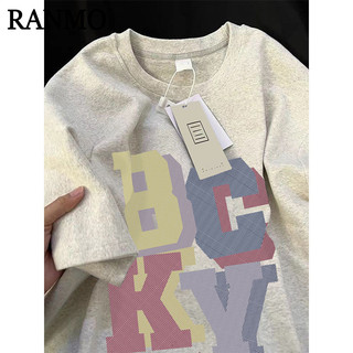 RANMO áo phông áo thun nữ croptop baby tee Fashion hàn quốc Thời trang Hàn Phong WTX2440E5T 17Z240426