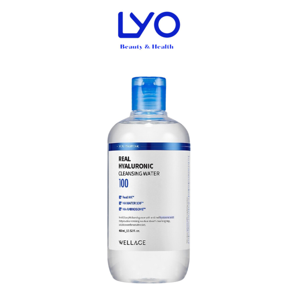 Nước Tẩy Trang Wellage Real Hyaluronic Cleansing Water 100 Làm Sạch Sâu Hàn Quốc 400ml