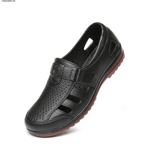Men's Cowhide Sole Shoes Korean Edition New Summer Hollow Breathable Soft Sole Shoes Anti slip Men's Shoes