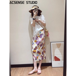 ACSENSE STUDIO Chân váy chân váy chữ  Dễ thương Xu hướng Cute Đơn giản WSQ24412IG 19Z240507