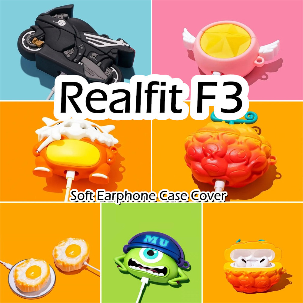 Dành cho Ốp lưng Realfit F3 Phim hoạt hình sáng tạo Vỏ tai nghe silicon mềm Vỏ bọc NO.3
