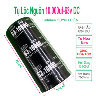 Tụ lọc nguồn 10.000uf - 63v màu đen - linhkienhd