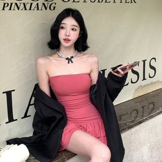Pinxiang Nữ Mới niche Gợi Cảm Ống top Đầm Eo Giảm Béo Cô Gái Nóng Váy Bánh