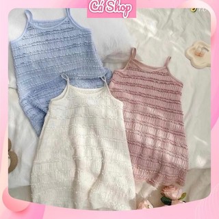 Váy đầm 2 dây CS151 đi biển màu pastel cho bé gái