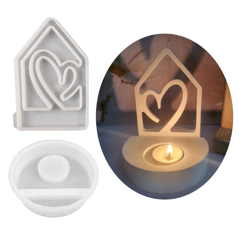 Yu House Khuôn Silicon Có Đế Để Giữ Tealight Art Craft