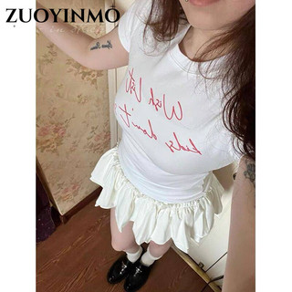 ZUOYINMO áo phông áo thun nữ croptop baby tee Thời trang Xu hướng Cute Korean WTX2450U0D 20Z240518