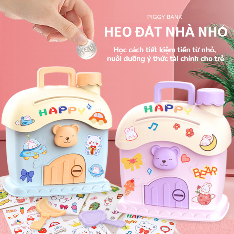 Hộp Đựng Tiền Tiết Kiệm Hình Ngôi Nhà Dễ Thương Cho Bé,Trau Dồi Kỹ Năng Quản Lý Tài Chính Cho Trẻ,Ch