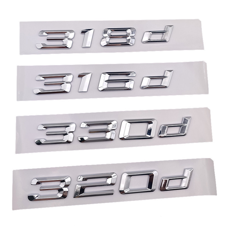 3D Chrome Xe Chữ Biểu Tượng Miếng Dán Cho Xe BMW 320d 316d 318d 325d 330d 335d Fit E46 E90 E91 F30 F