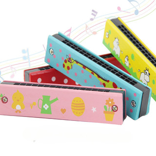 Đồ chơi harmonica trẻ em / harmonica bằng gỗ / harmonica sơn gỗ / bé 16 lỗ giáo dục sớm nhạc cụ trẻ em