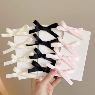  Kẹp tóc mái ruy băng nơ lụa tiểu thư màu pastel trơn cao cấp LAGU cột tóc dễ thương phong cách Hàn Quốc sang trọng 