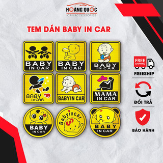 Tem Dán Ô Tô Baby In Car, Dán Đuôi Xe Ô Tô, Decal Dán Trang Trí Xe Ô Tô Nhiều Hình Ngộ Nghĩnh
