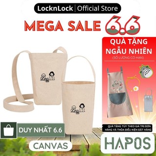 Túi vải canvas đựng ly, bình giữ nhiệt LocknLock , ly trà sữa, phong cách đơn giản tiện dụng HPCV09 - HAPOS OFFICIAL