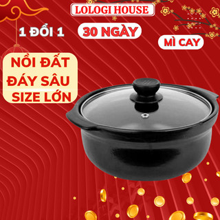 Nồi đất kho thịt cá dày dặn 0.5l,1l,1.5l,2l nắp kính