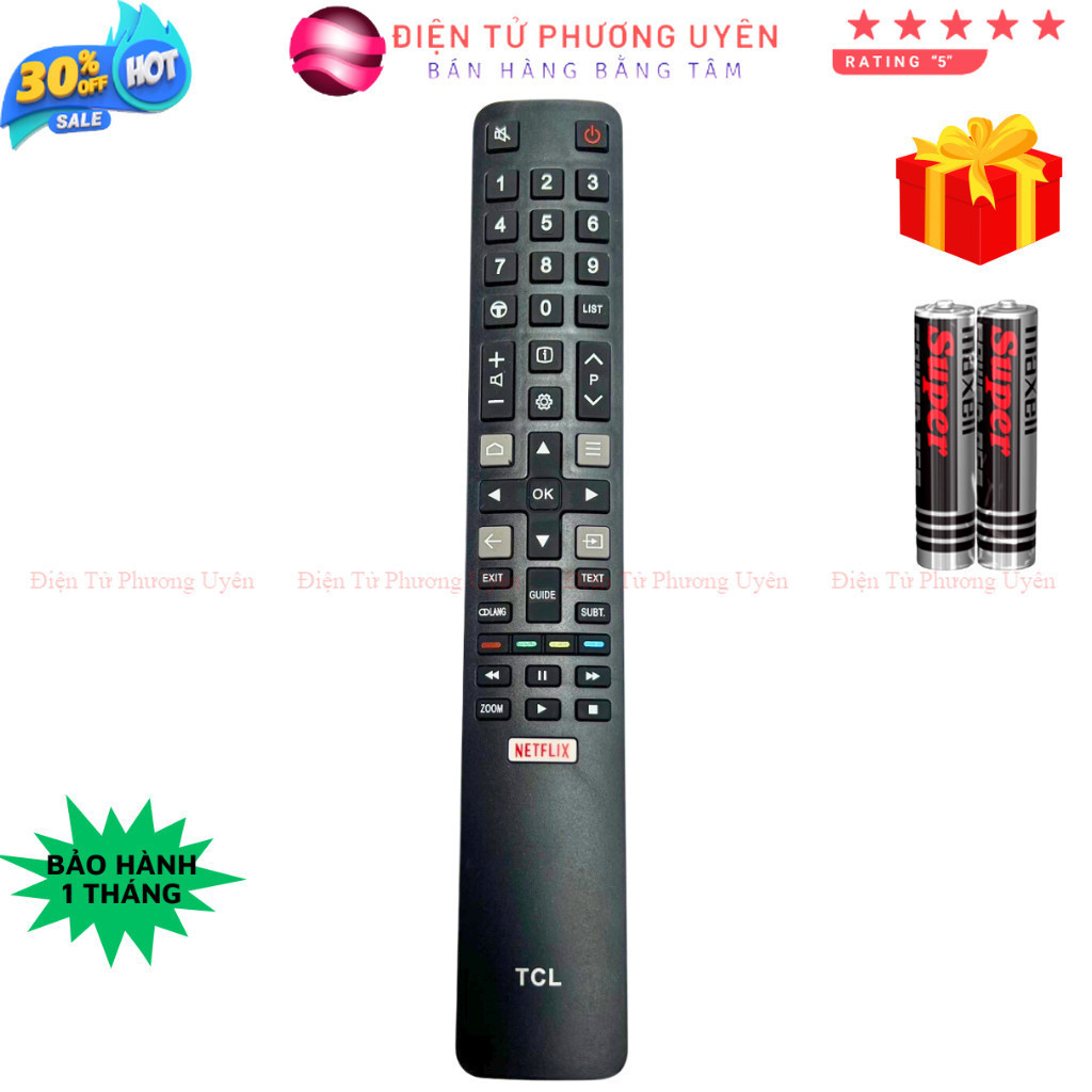 SKU95 - Remote điều khiển tivi TCL Mã 05 SMART RM-L1508, điều khiển TV TCL internet - Tặng kèm pin