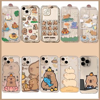 Vỏ cặp đôi Capybara ngộ nghĩnh cho Huawei Honor 90 Lite X9A X9B X8B X7B 20 Nova 3i 5T 7i 6SE 9SE Phim hoạt hình dễ thương Mắt thiên thần trong suốt Vỏ điện thoại TPU mềm trong suốt