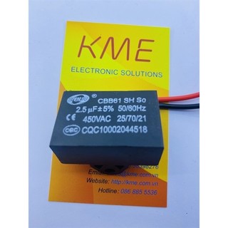 Tụ quạt 2.5uf 450v dây senju cbb61