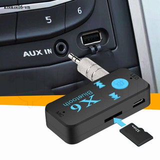 Bộ thu phát âm thanh bluetooth x6 5.0 3 trong 1 mini aux usb 3.5mm cho xe hơi