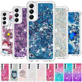 Dành Cho Samsung Galaxy A22 4G S21 FE A32 A02S Ốp Điện Thoại Da Lỏng Năng Động Lấp Lánh