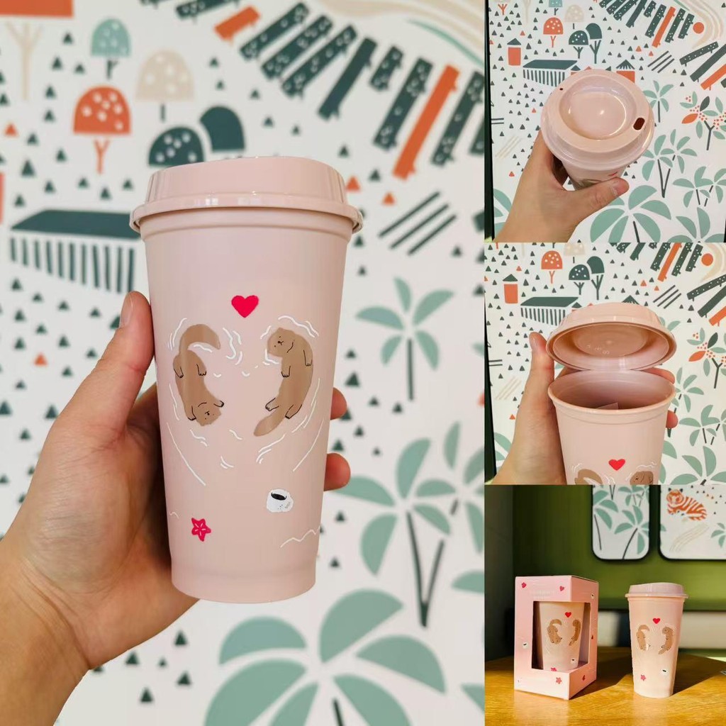 Ins Starbucks Cup Starbucks Cup Starbucks Cup Star Accompaniment Series Cao Dễ Thương Otter Giá Trị 