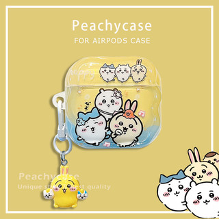 Phim hoạt hình dễ thương Chiikawa Rabbit Vỏ bảo vệ Tai nghe không dây Tương thích với Airpods 1 2 3 4 Pro Pro Pro2 với mặt dây chuyền chú thỏ IMD Vỏ tai nghe chống trầy xước