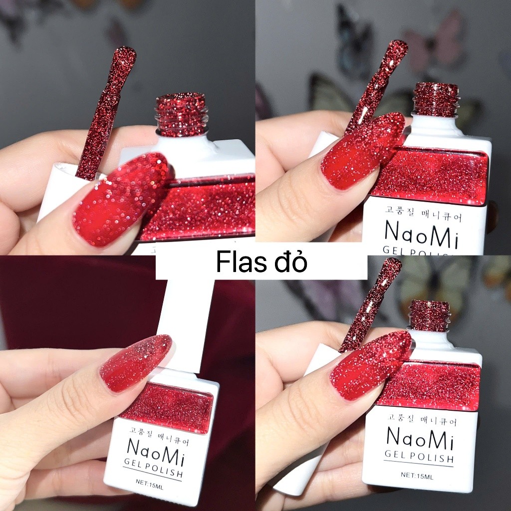Sơn flash đỏ Naomi sơn nền móng nail chủ đề tết 2025