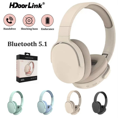 Tai nghe Bluetooth không dây HdoorLink 5.1 Tai nghe âm trầm nặng di động Tai nghe khử tiếng ồn Tai nghe xoay có thể gập lại