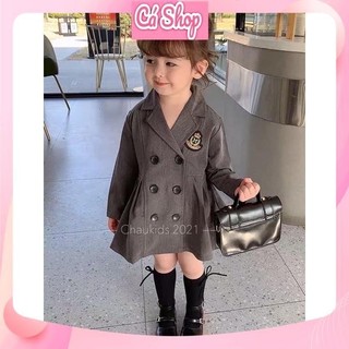Set váy liền phong cách Hàn xẻng bé gái