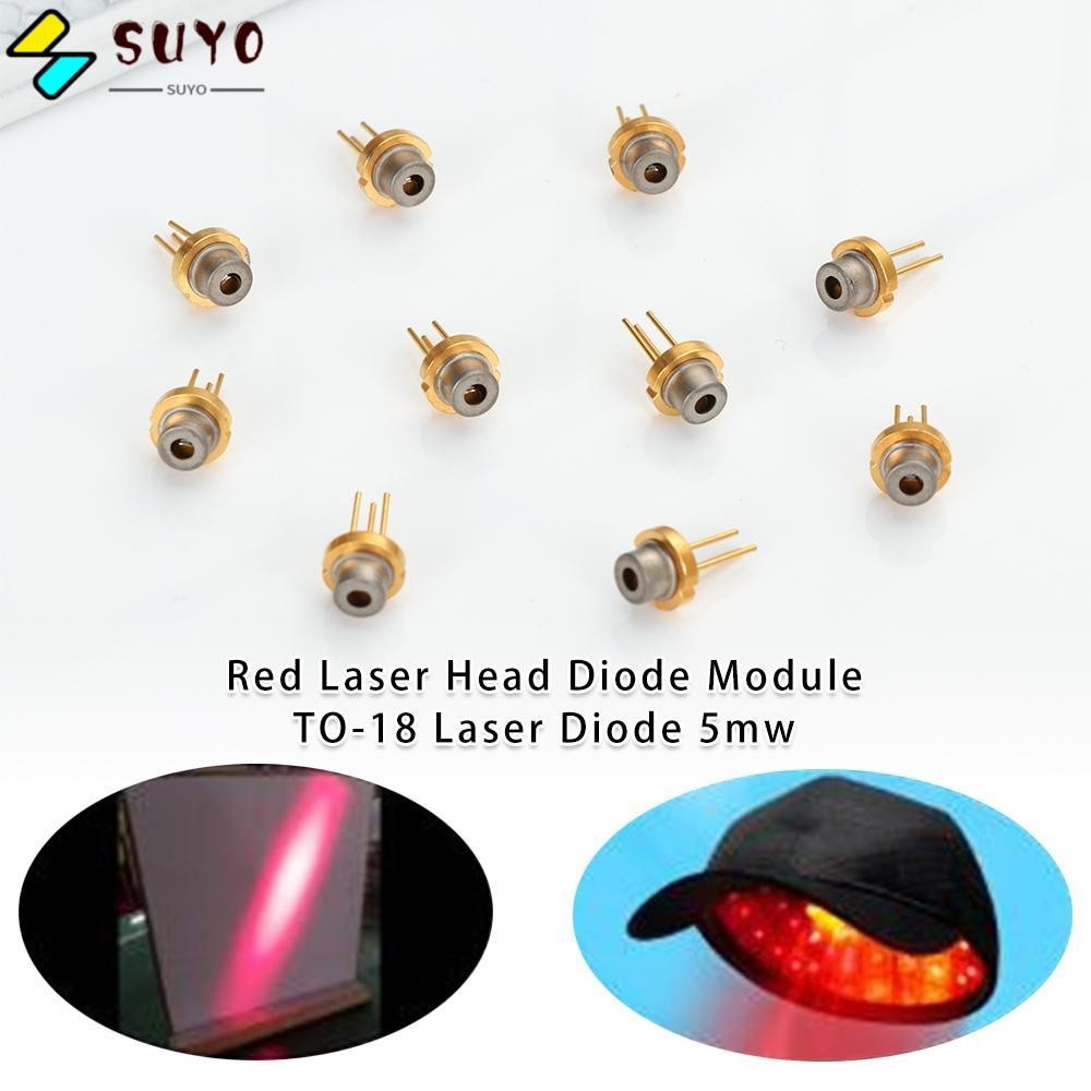 Suyo 1 / 2 / 5 / 10 Đầu Laser Đỏ Chất Lượng Cao Công Suất Cao 650nm 2.2V TO-18 Diode Laser