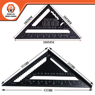 Thước ke góc, thước tam giác vuông hợp kim nhôm 18cm và 30cm